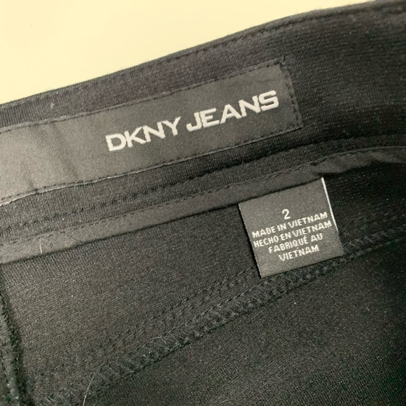 DKNY black pants with faux leather - Picture 6 of 8